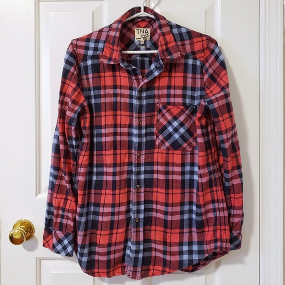 TNA Oversized Flannel Shirt - Picture 1 of 3